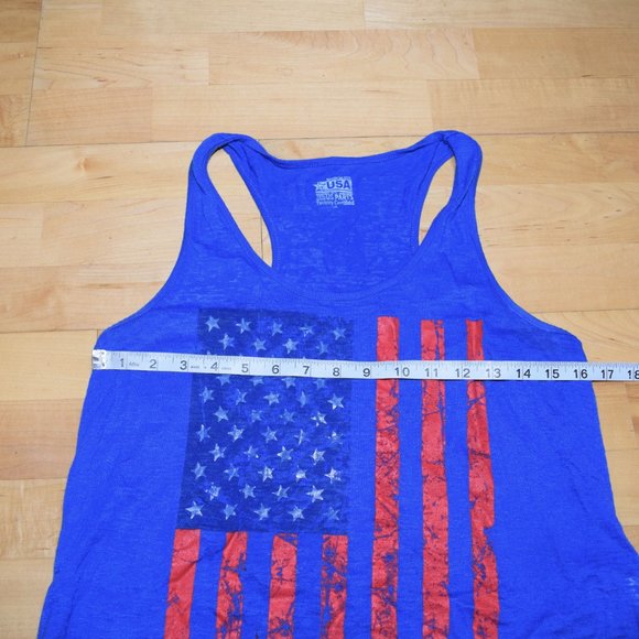 MADE IN THE USA Women's Jr's L AMERICAN FLAG Tank - Picture 2 of 5